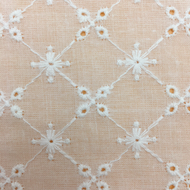 Embroidered Lace Cutwork Eyelet 100% Cotton Embroidered Fabric for Wom