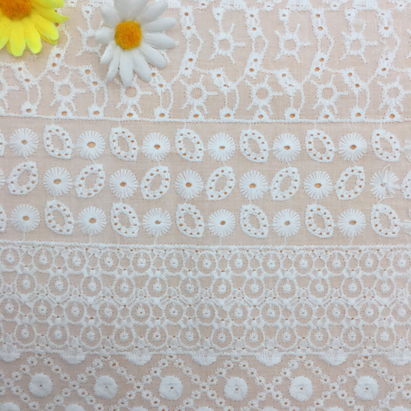 100% Cotton Embroidered Fabric for Women's Wear Wholesale Supplier