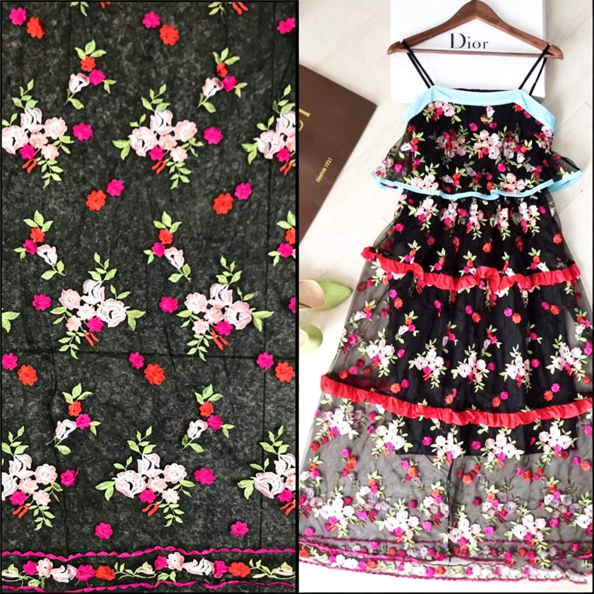 Polyester Embroidered Fabric for Women's Wear Wholesale Supplier