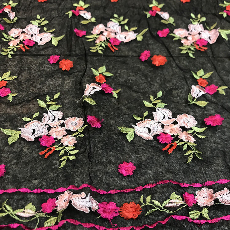 Polyester Embroidered Fabric for Women's Wear Wholesale Supplier