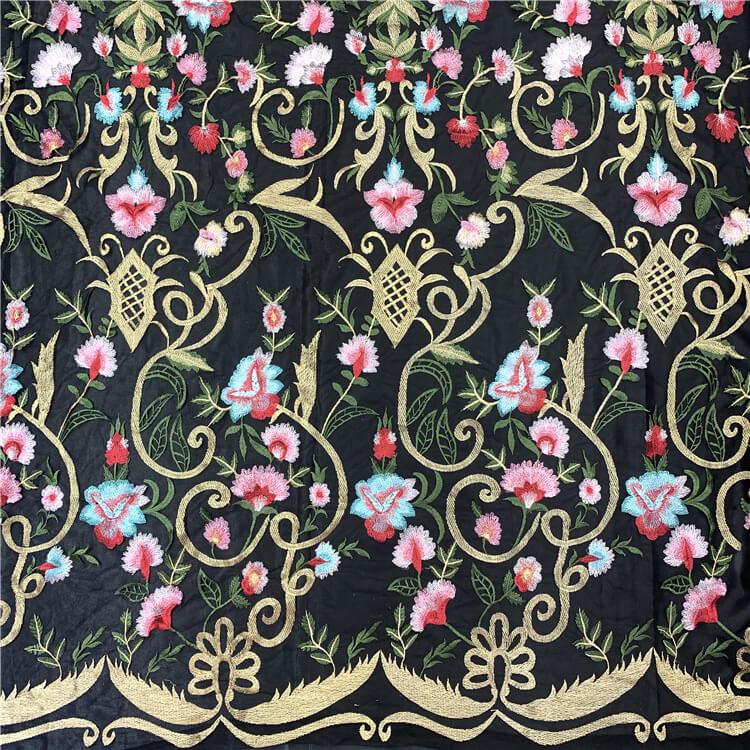 Embroidered Fabric Dress Evening Polyester for Women's Wear Wholesale