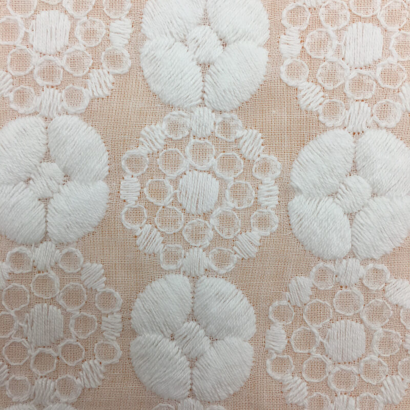 Embroidered Fabric Cutwork Dress 100% Cotton for Women's Wear Wholesal