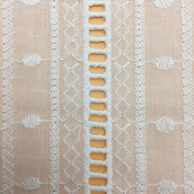 Lace Trim 100% Cotton Embroidered Fabric for Apparel Wholesale Supplie