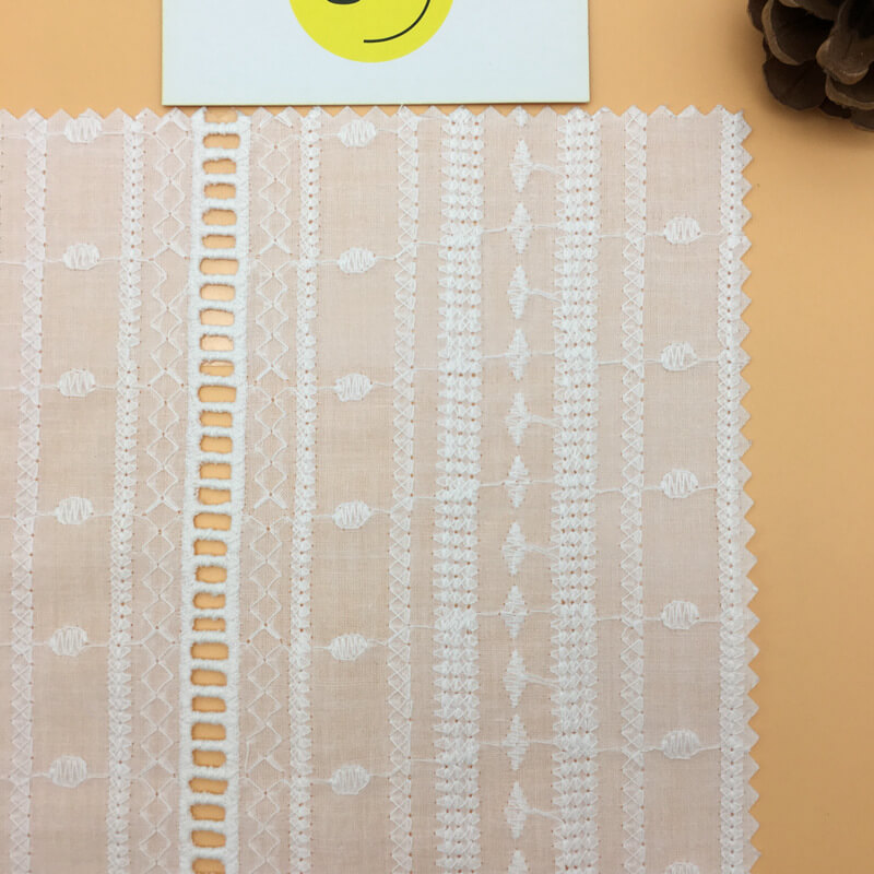 Lace Trim 100% Cotton Embroidered Fabric for Apparel Wholesale Supplie 4