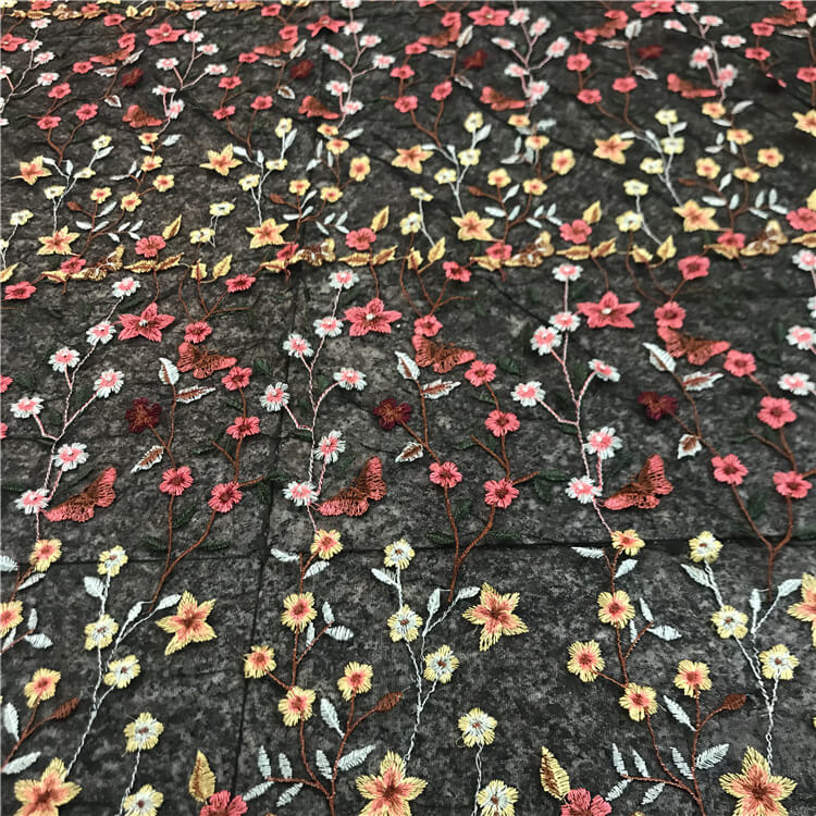 Women's Polyester Embroidered Fabric for Women's Wear Wholesale Suppli
