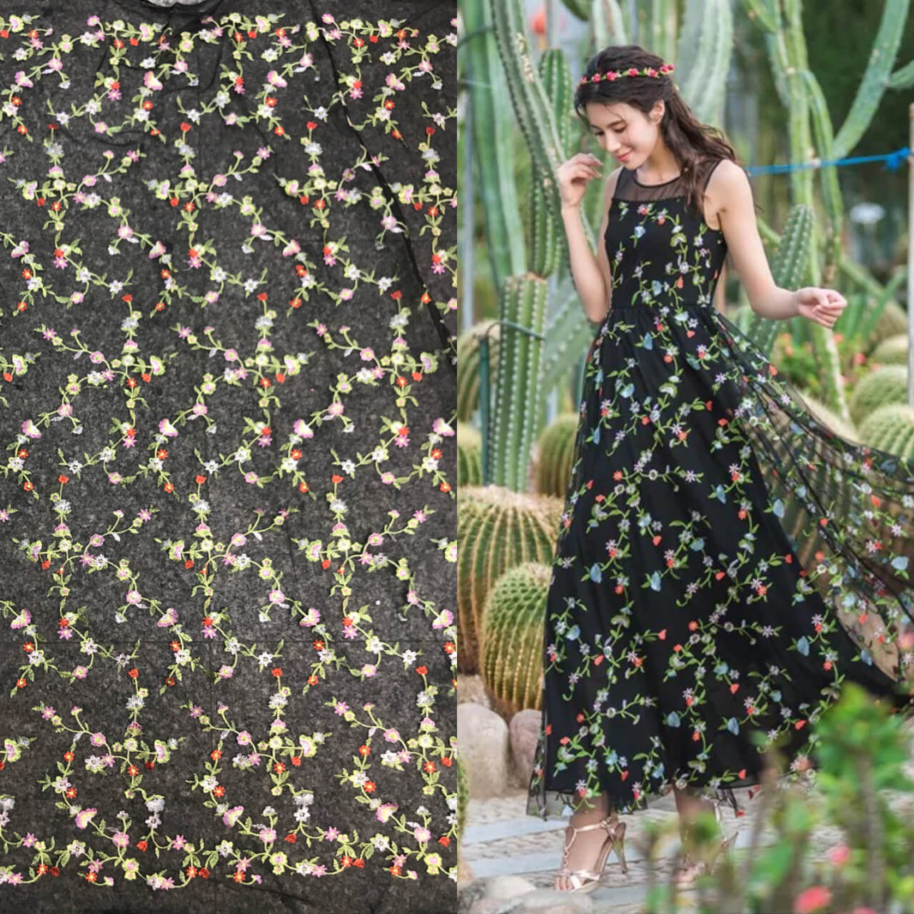 Embroidered Fabric Women's Polyester for Women's Wear Wholesale Suppli