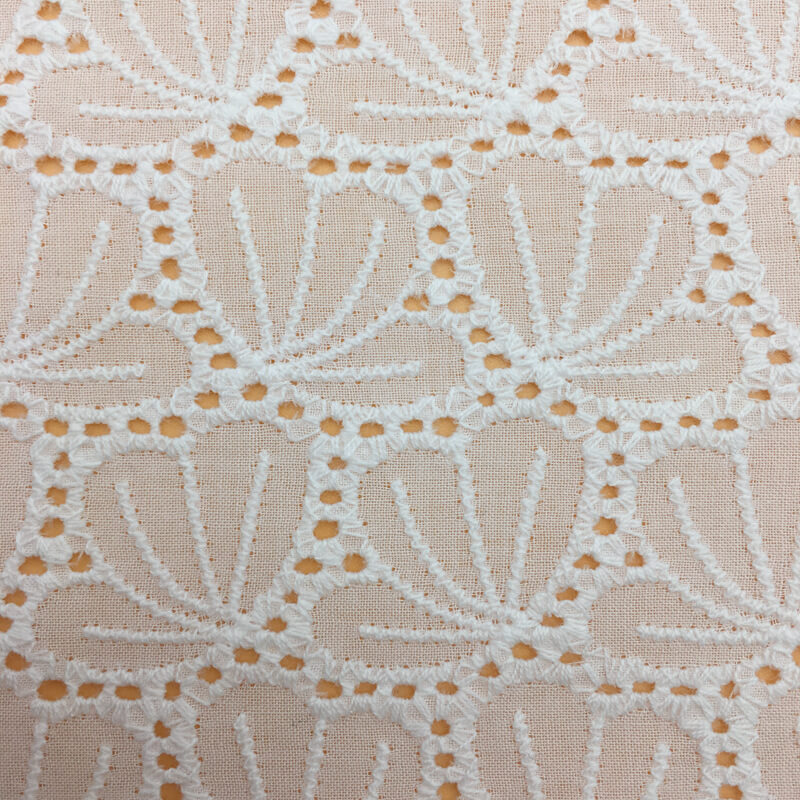 All-Over Embroidery All-Over Cutwork 100% Cotton Embroidered Fabric fo