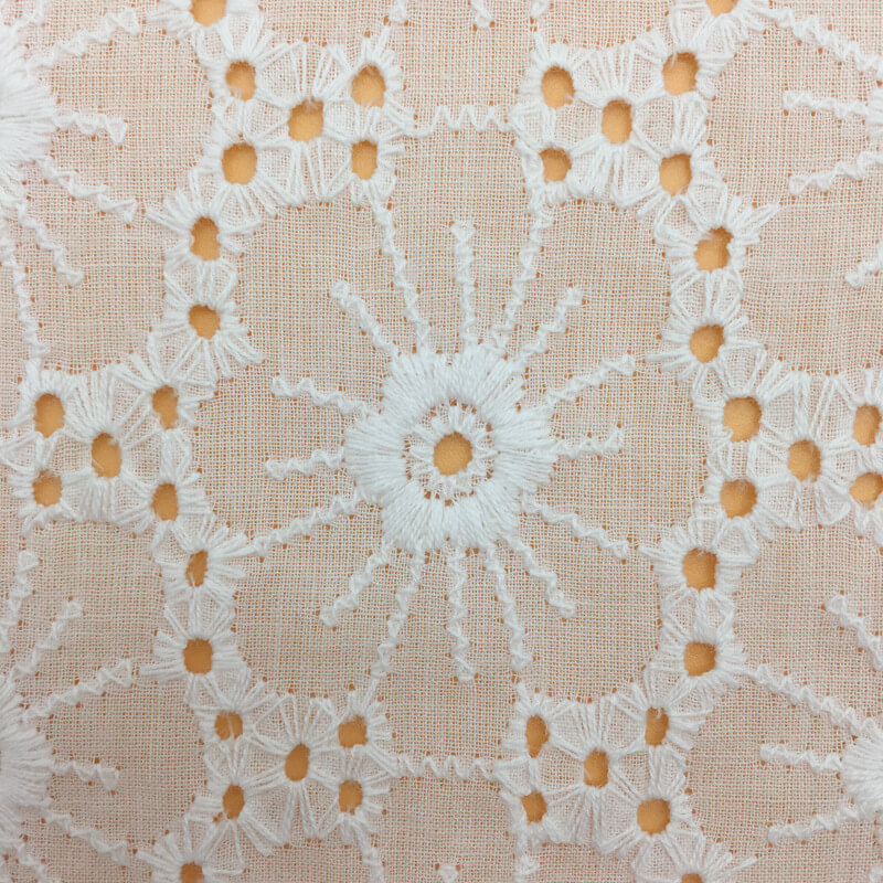 Dress 100% Cotton Embroidered Fabric for Women's Wear Wholesale Suppli