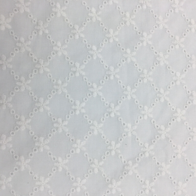 Dress Diamond 100% Cotton Embroidered Fabric for Women's Wear Wholesal