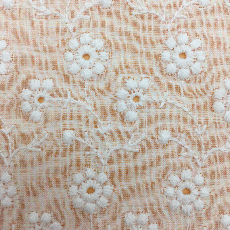 Embroidered Lace Lace Trim 100% Cotton Embroidered Fabric for Apparel