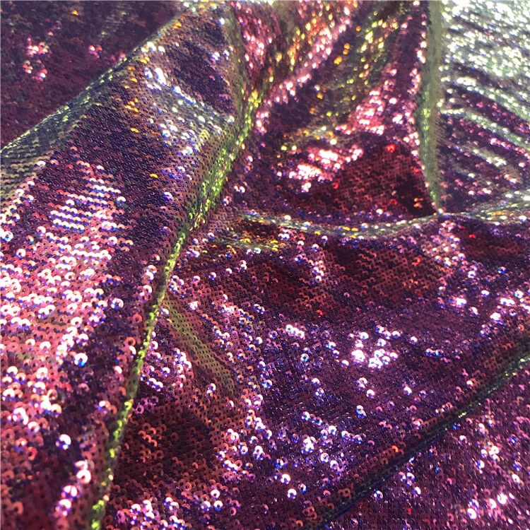 Sequin Evening Women's Polyester Embroidered Fabric for Women's Wear W