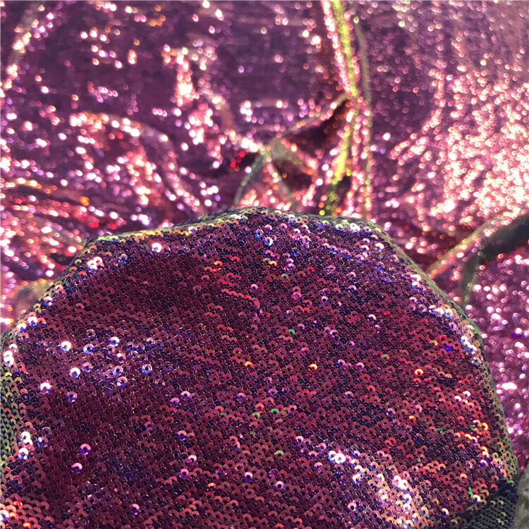 Sequin Evening Women's Polyester Embroidered Fabric for Women's Wear W 4