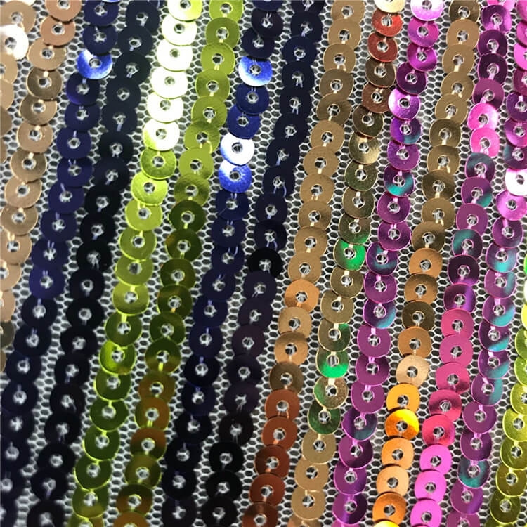 Sequin Evening Women's Polyester Embroidered Fabric for Women's Wear W