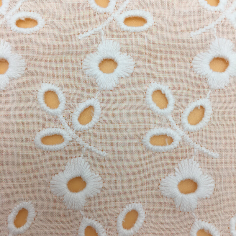 Embroidered Fabric Polka Dot Cutwork 100% Cotton for Apparel Wholesale