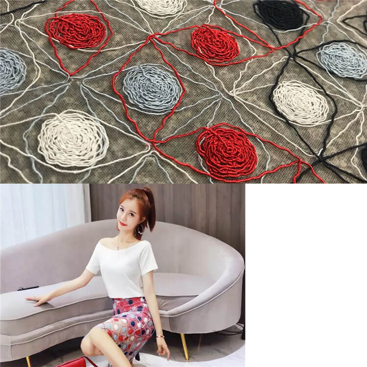 Embroidered Fabric Cord Women's Polyester for Women's Wear Wholesale S
