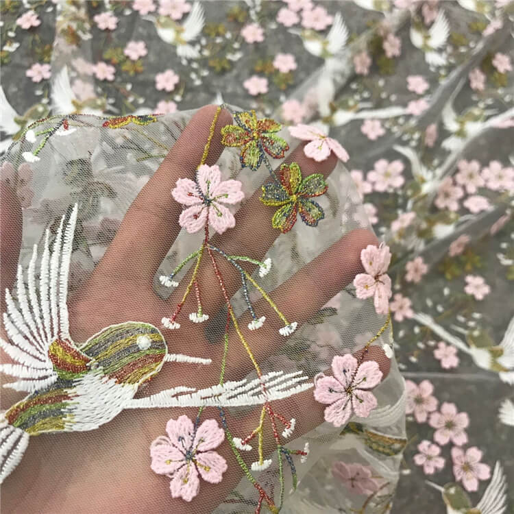 Embroidered Fabric Floral Women's Polyester for Women's Wear Wholesale