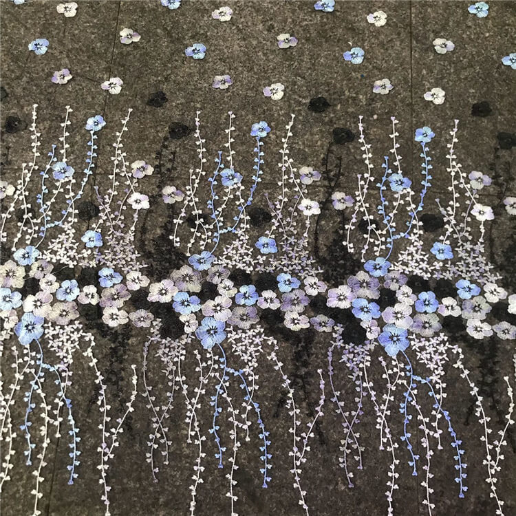 Embroidered Fabric Dress Floral Polyester for Women's Wear Wholesale S