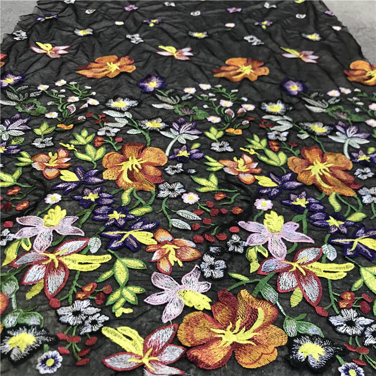 Embroidered Fabric Floral Women's Polyester for Women's Wear Wholesale