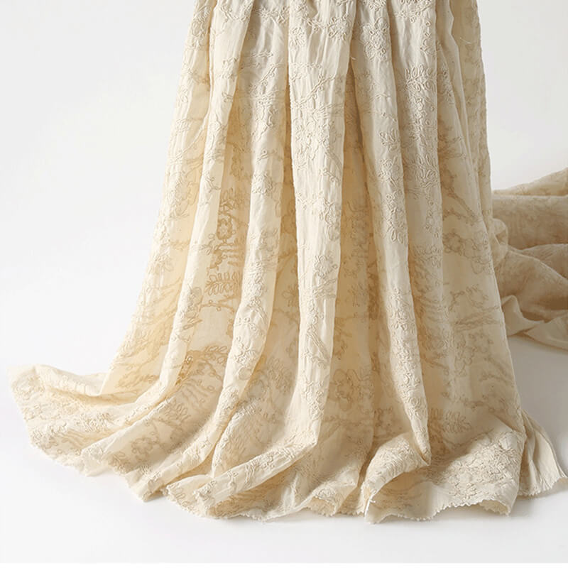 Embroidered Fabric 100% Cotton for Women's Wear Wholesale Supplier