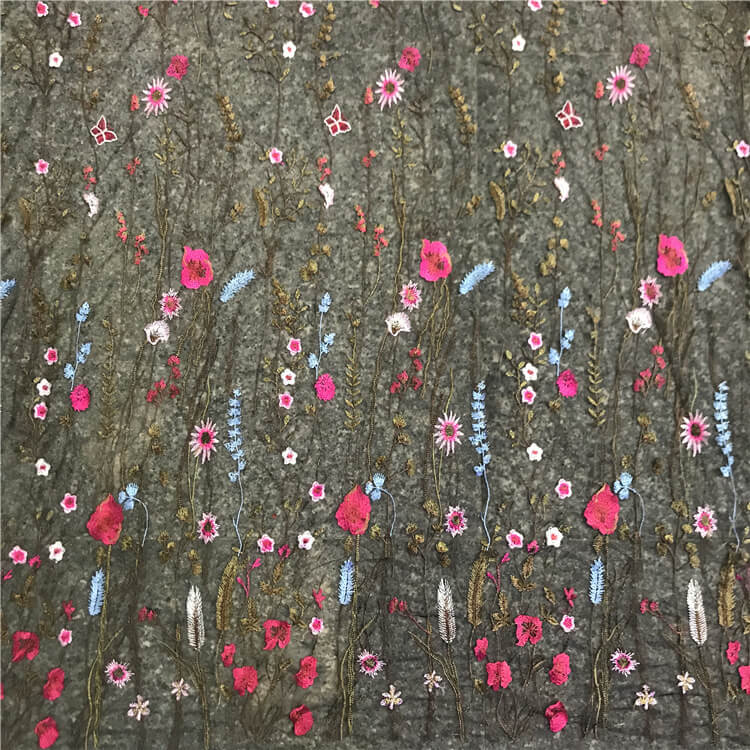 Embroidered Fabric Dress Evening Polyester for Women's Wear Wholesale 11