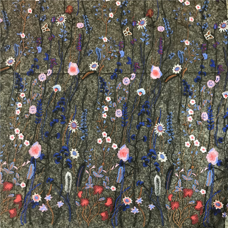 Embroidered Fabric Dress Evening Polyester for Women's Wear Wholesale 4