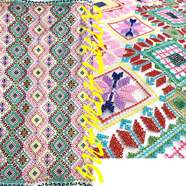 Embroidered Fabric Cross Stitch Women's Polyester for Women's Wear Who