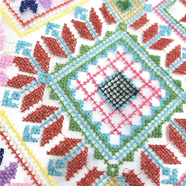 Embroidered Fabric Cross Stitch Women's Polyester for Women's Wear Who 4