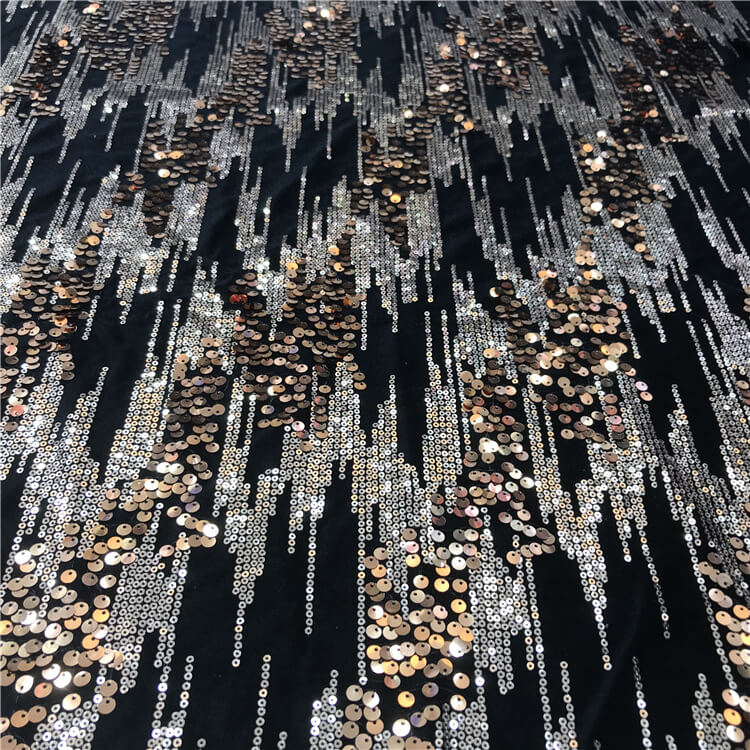 Dress Sequin Women's Embroidered Fabric for Women's Wear Wholesale Sup