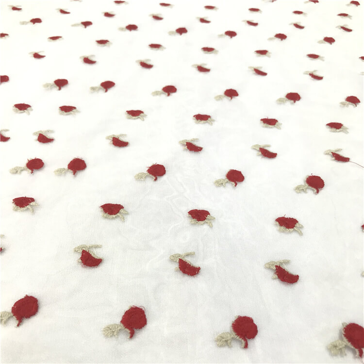 Embroidered Fabric Dress Rose Polyester for Women's Wear Wholesale Sup