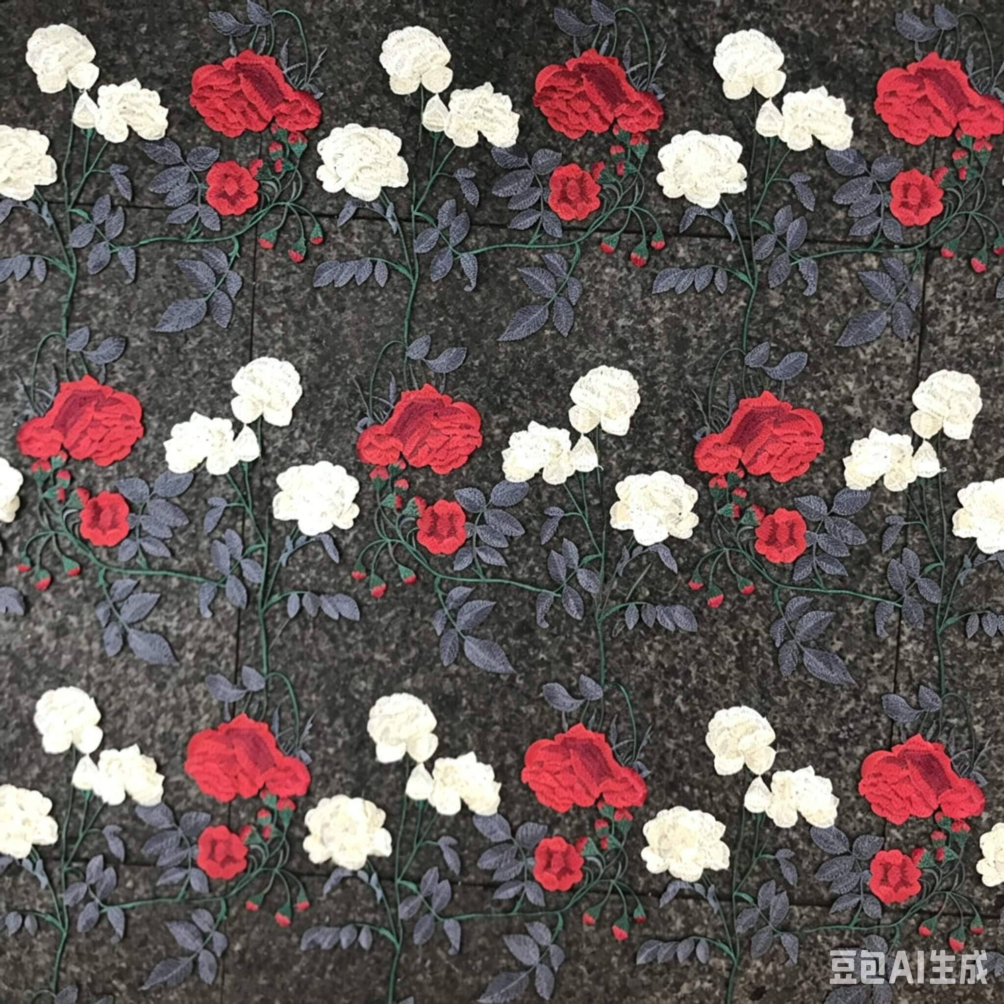 Embroidered Fabric Peony Dress Polyester for Women's Wear Wholesale Su