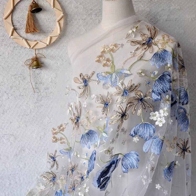 Embroidered Fabric Dress Women's Polyester for Women's Wear Wholesale