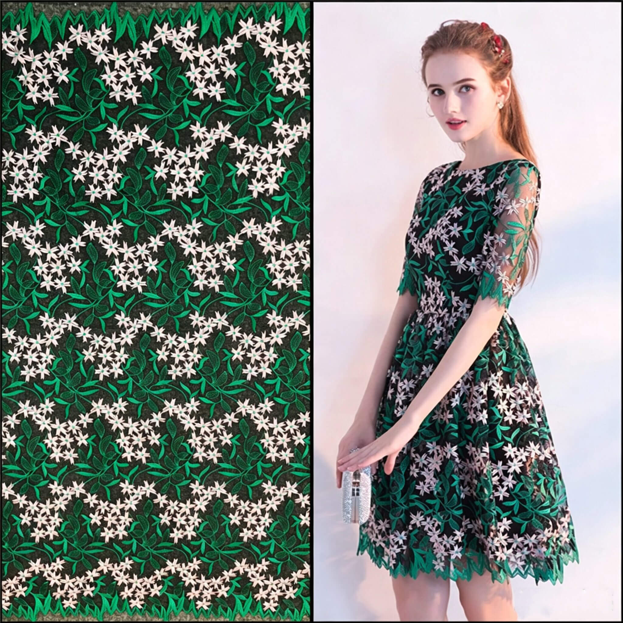 Polyester Embroidered Fabric for Women's Wear Wholesale Supplier