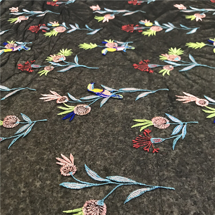 Embroidered Fabric Evening Polyester for Women's Wear Wholesale Suppli