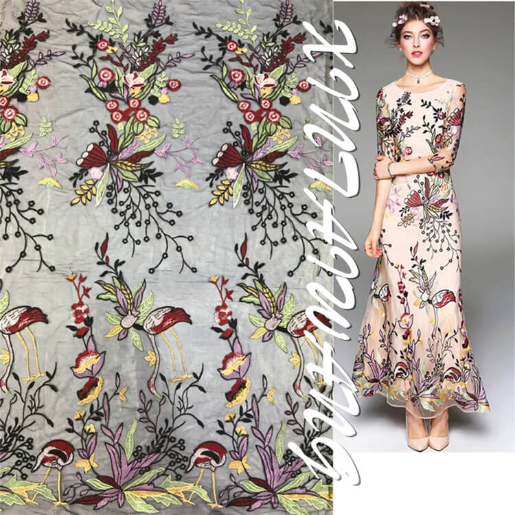 Embroidered Fabric Dress Women's Polyester for Women's Wear Wholesale