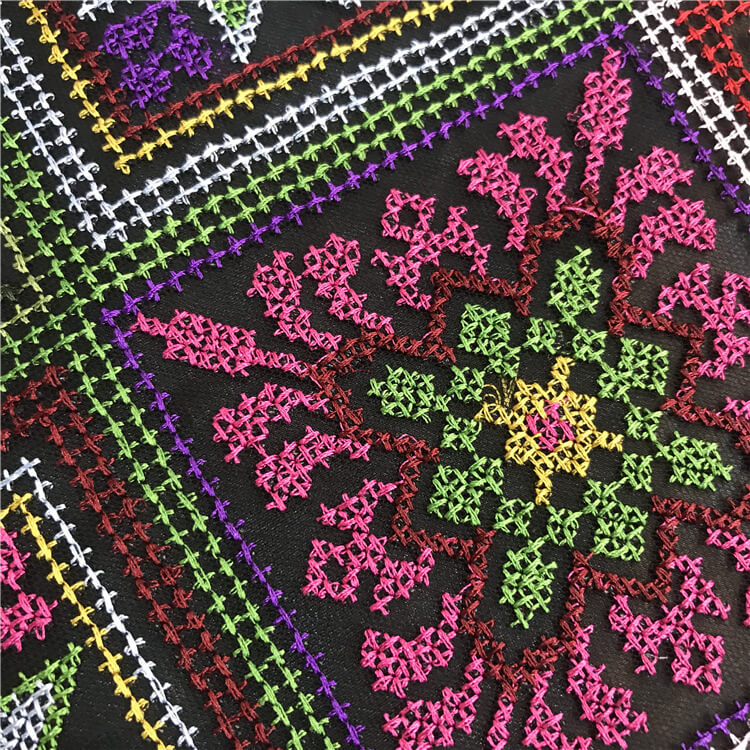Embroidered Fabric Cross Stitch Ethnic Polyester for Women's Wear Whol