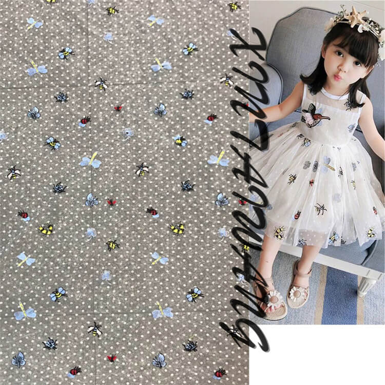 Embroidered Fabric Women's Kids Polyester for Women's Wear Wholesale S
