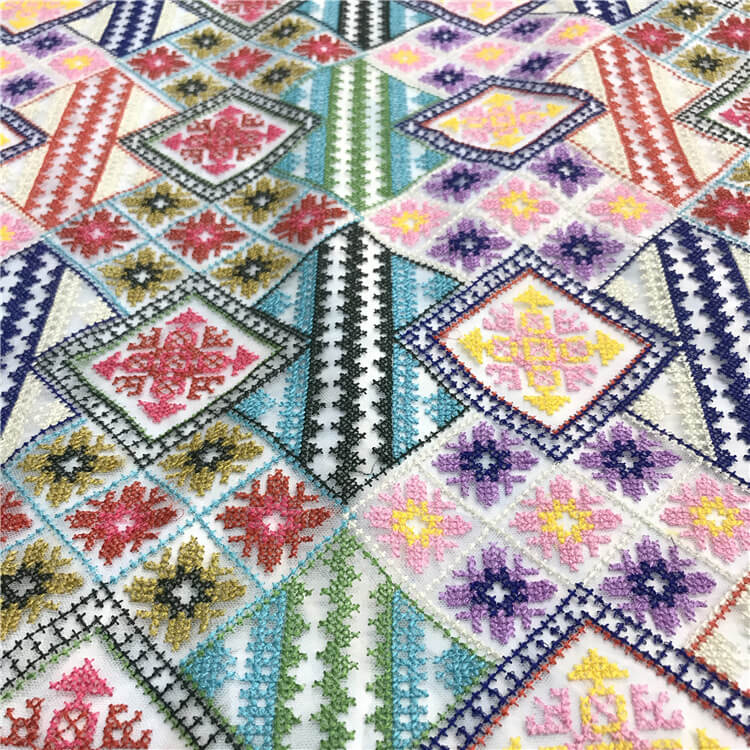 Embroidered Fabric Cross Stitch Women's Polyester for Women's Wear Who 3