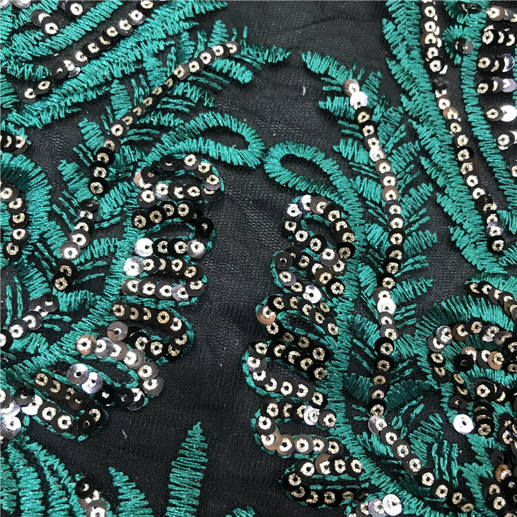 Sequin Evening Women's Polyester Embroidered Fabric for Women's Wear W