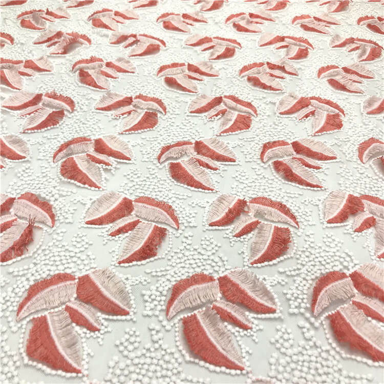 Embroidered Fabric Dress Feather Polyester for Women's Wear Wholesale