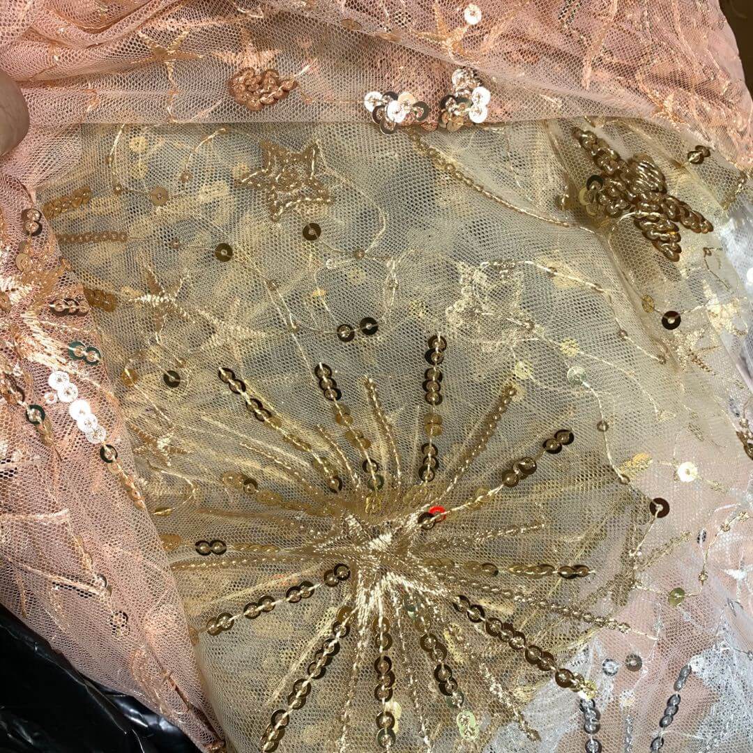 Embroidered Fabric Dress Sequin Polyester for Women's Wear Wholesale S 5