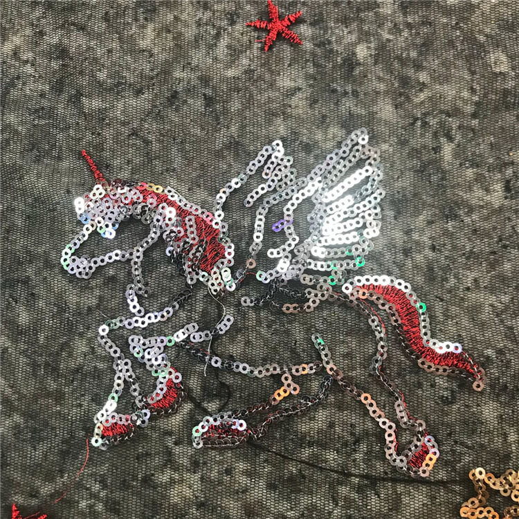Embroidered Fabric Star Sequin Polyester for Women's Wear Wholesale Su 3