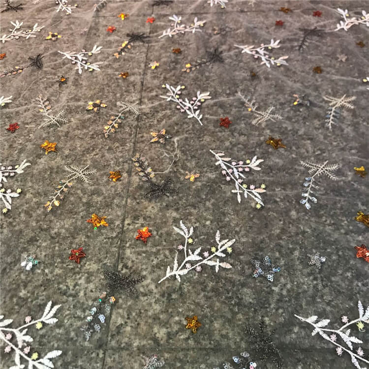 Embroidered Fabric Dress Sequin Polyester for Women's Wear Wholesale S 3