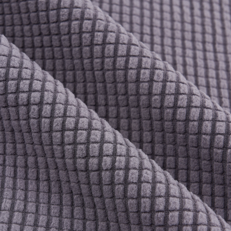 Plaid Jacquard Sofa Spandex Polar Fleece Fabric for Sofa Cover Wholesa 20