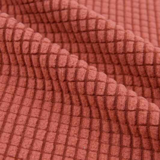 Plaid Jacquard Sofa Spandex Polar Fleece Fabric for Sofa Cover Wholesa 37