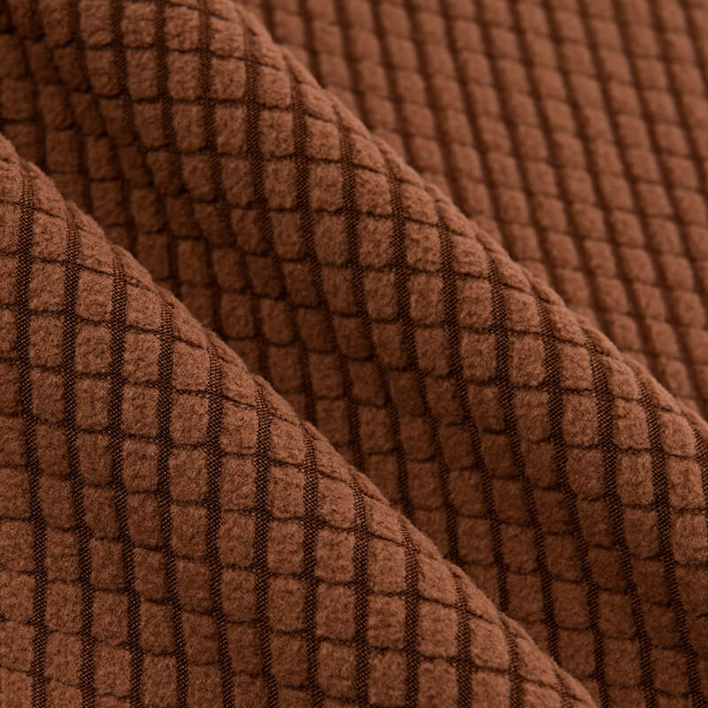 Plaid Jacquard Sofa Spandex Polar Fleece Fabric for Sofa Cover Wholesa 7