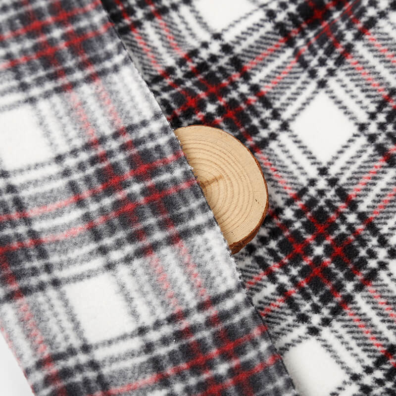 Plaid Printed Polyester Knit Polar Fleece Fabric for Apparel Wholesale 3