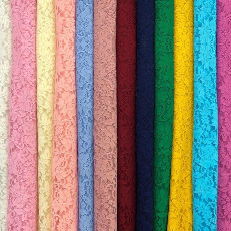 Scallop Edge Cutwork Women's Nylon Warp Knit Lace Fabric for Women's W
