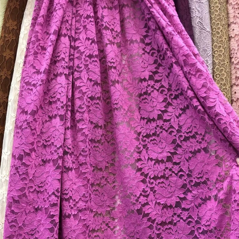 Scallop Edge Cutwork Women's Nylon Warp Knit Lace Fabric for Women's W