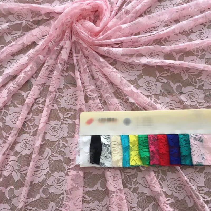 Lace Fabric Rose Bridal Nylon Warp Knit for Women's Wear Wholesale Sup