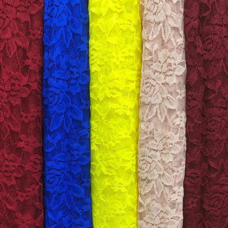 Lace Trim Lace Fabric Peony Nylon Warp Knit for Apparel Wholesale Supp